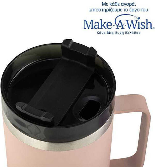 Nava "we Care" Glass Thermos Stainless Steel / Plastic 900ml Pink with Straw
