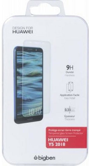 Bigben Connected Tempered Glass Screen Protector Huawei Y5 2018 Ultra Resistant Transparent