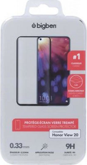 Bigben Verbundenes Gehärtetes Glas Displayschutzfolie Honor View 20 2.5D Kratzfest Transparent Schwarz