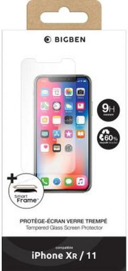 Bigben Connected Screen Protector for iPhone XR 11 Oleophobic Smartframe Transparent