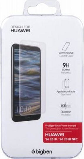 Protector de Ecran Tempered Glass Bigben Connected Huawei Y6 2018 Ultra Rezistent Transparent