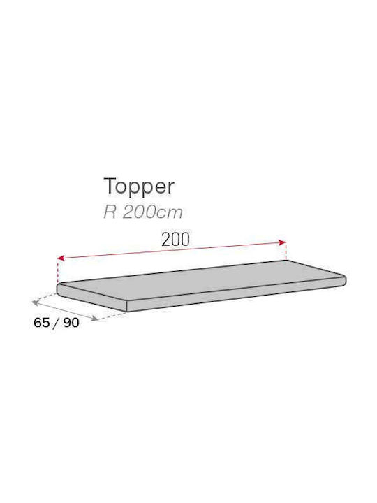 Sofazip Topper Impermeabil Husă Elastică Canapea cu patru locuri Cappuccino 90x200cm 1buc