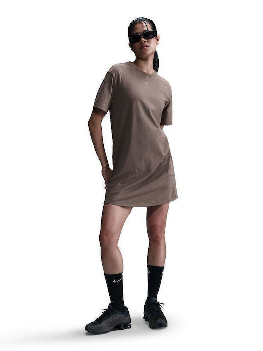 Sportswear Rochii De Vară Pentru Femei Mini Sport Rochie Tricou Mâneca Scurtă Maro