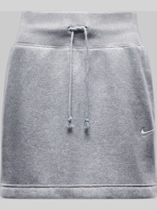 Phoenix Fleece Pencil Mini Skirt Gray