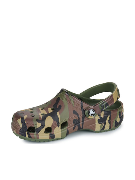 Crocs Classic Camouflage Γυναικεία Σαμπό Πράσινα