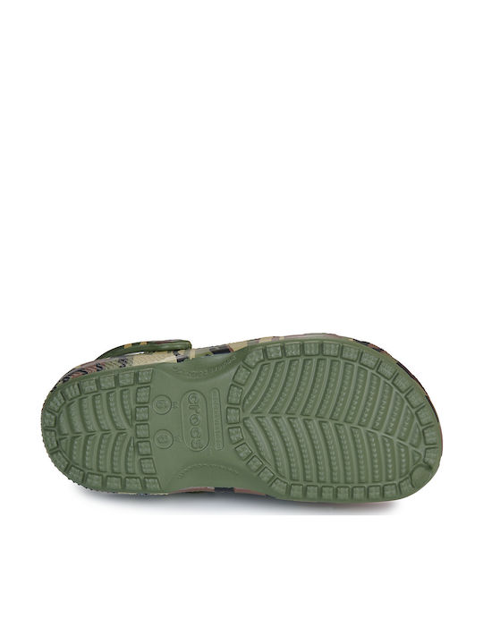 Crocs Classic Camouflage Γυναικεία Σαμπό Πράσινα