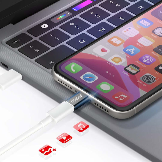 Yesido Usb-c Zu Lightning Adapter iPhone iPad Schnelles Laden Schwarz Silber