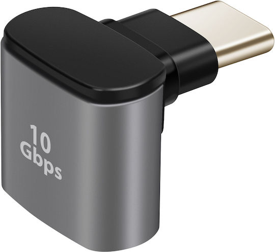 Linq USB-C Männlich Zu USB-A Weiblich Ladeübertragung Adapter 10 Gbps Rechtswinkel Grau