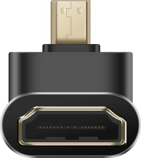 Linq 8K UHD HDMI Female to Micro HDMI Male 90° Right Angle Compact Video Adapter Gray