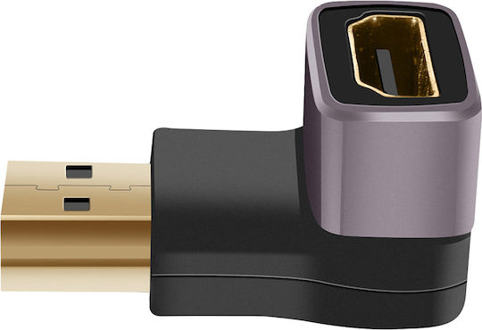 Linq HDMI Мъжки Към Женски 8K UHD Видео Адаптер Нисък Вертикален Ъглов Черен