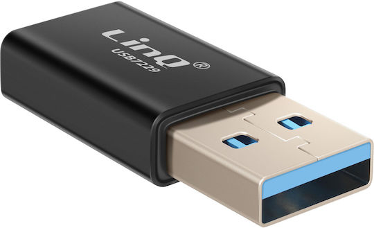Linq Adaptor Usb-c La Usb-a Masculin Încărcare Transfer 10gbps Compact Negru