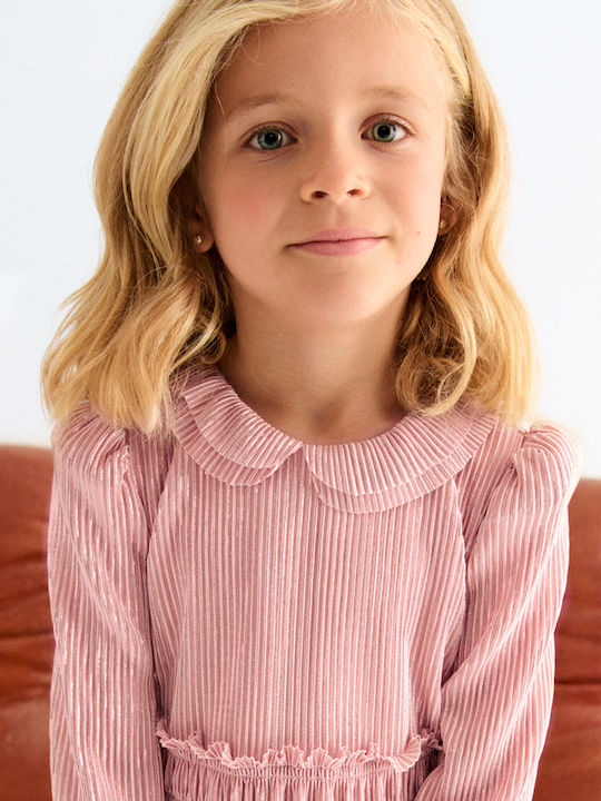 Children's Dress Long Sleeve Rose Petal