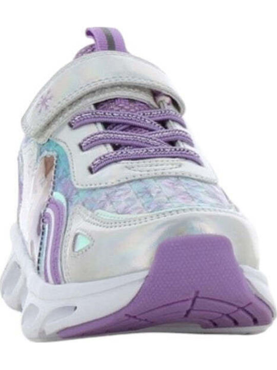Frozen Kinder Sneaker mit Bügel- und Schleifenverschluss & Lichtern Silber