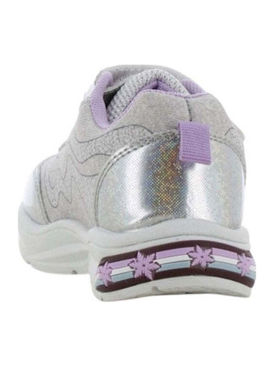 Frozen Παιδικά Sneakers με Σκρατς & Φωτάκια Ασημί