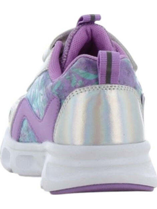 Frozen Kinder Sneaker mit Bügel- und Schleifenverschluss & Lichtern Silber