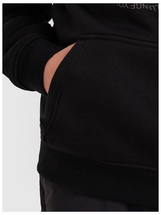 Kids Sweatshirt with Hood and Pockets Black