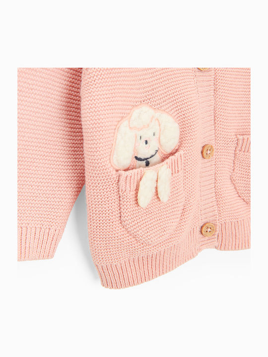 Kinderstrickjacke Gestrickt Rosa