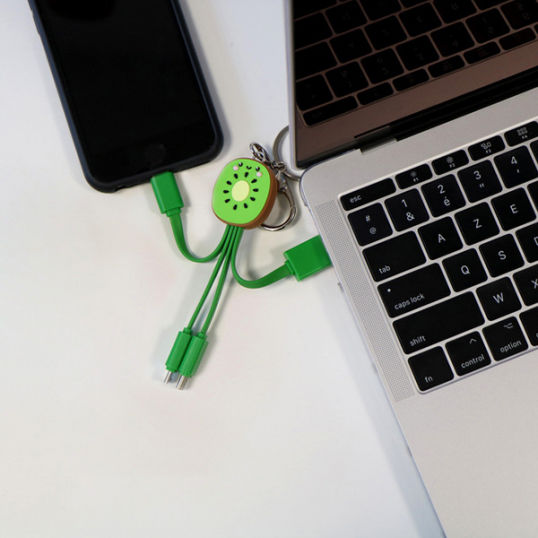 Yello Koko 3 in 1 USB A Micro USB USB C Lightning Cable 0.15m Kiwi Green