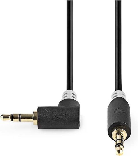 Nedis Stereo Audio Kabel Klinkenkabel 3,5mm Gerade Zu 3,5mm Gekröpft 1m Anthrazitgrau
