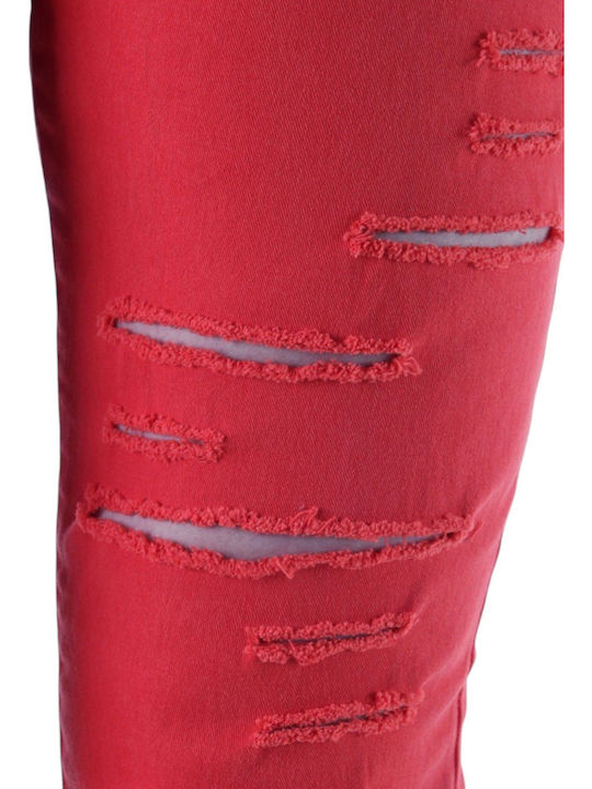 High Waist Women's Jean Trousers Back Flame