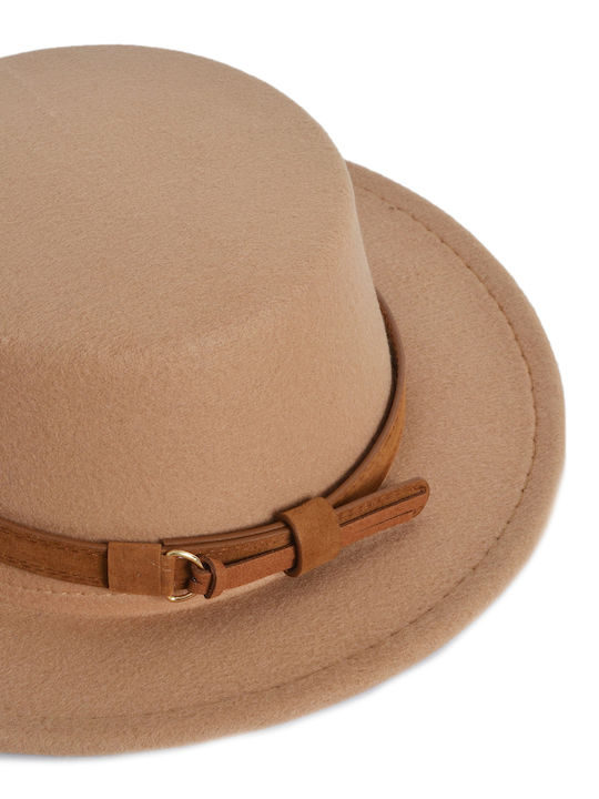 Mat Fashion Fedora Καπέλο Καβουράκι Μπεζ