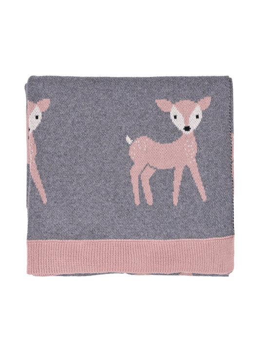 Liolios Home Blanket Nursery Swaddling Blankets Cotton Gray 80x100cm