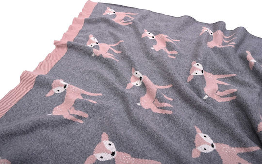 Liolios Home Decke Wickeltücher für Kinderzimmer Baumwolle Gray 80x100cm