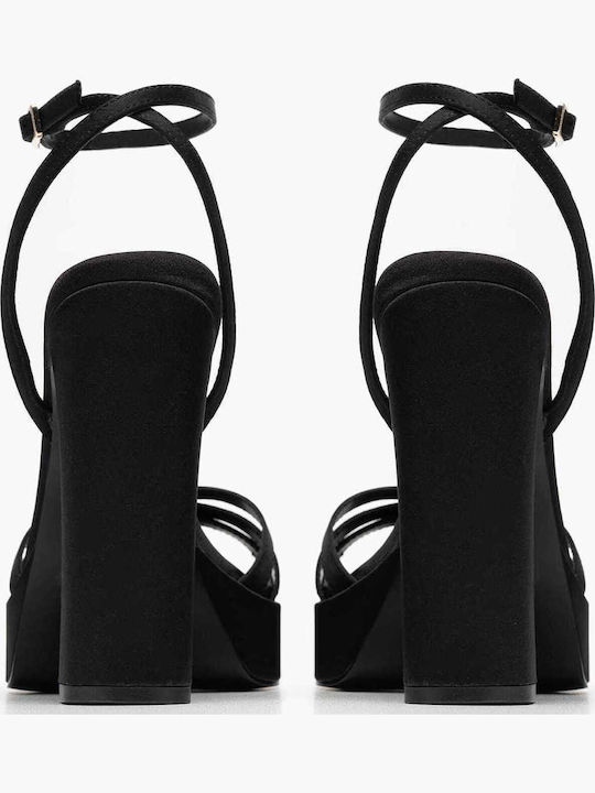 Fleet Fabric Sandals Black