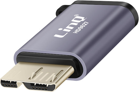 Linq Usb-c Женски Към Micro-b 3.2 Superspeed Мъжки 10gbps Сив
