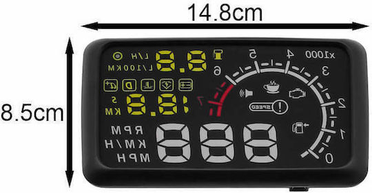 Ψηφιακό Όργανο OBD2, Head Up Display, Ταχύμετρο, Στροφόμετρο, Θερμοκρασίας Νερού και Βολτόμετρο Αυτοκινήτου