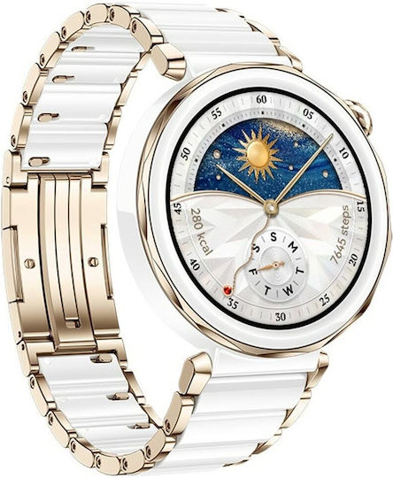 Huawei Watch GT 5 Pro Keramik 42mm Wasserdicht mit Pulsmesser (Ceramic White)