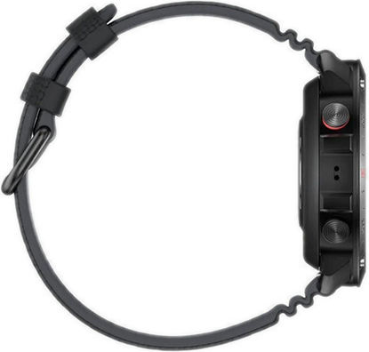Polar Grit X2 Pro Stainless Steel 49mm Αδιάβροχο Smartwatch με Παλμογράφο (S/L Black Silicone Strap)