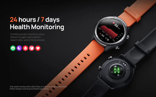 Mibro A3 Aluminium 45mm Smartwatch με Παλμογράφο (Μαύρο)