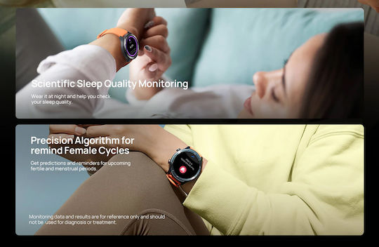 Mibro A3 Aluminium 45mm Smartwatch με Παλμογράφο (Μαύρο)