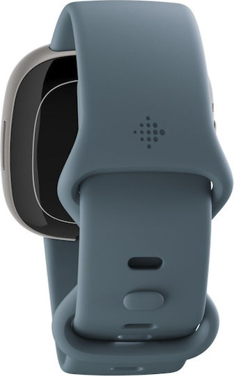 Fitbit Versa 4 Aluminium 41mm Waterproof Smartwatch with Heart Rate Monitor (Blue/Platinum)