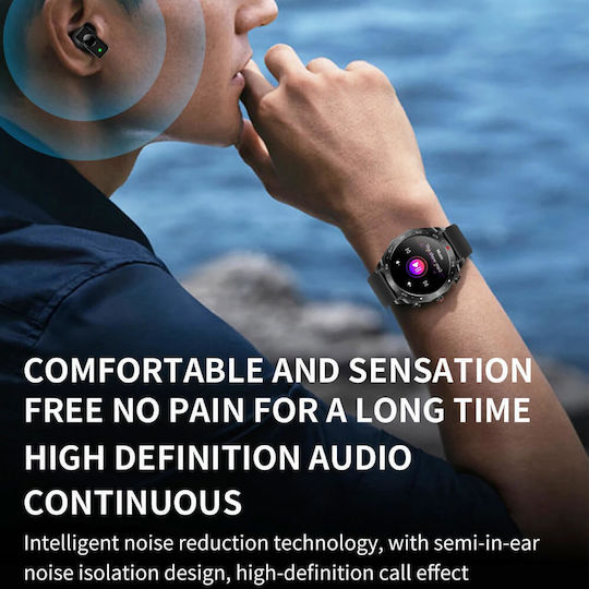 Microwear K95 Smartwatch with Heart Rate Monitor (Black Steel)