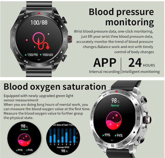 Microwear K95 Smartwatch with Heart Rate Monitor (Black Steel)