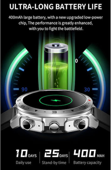 Microwear K95 Smartwatch with Heart Rate Monitor (Black Steel)