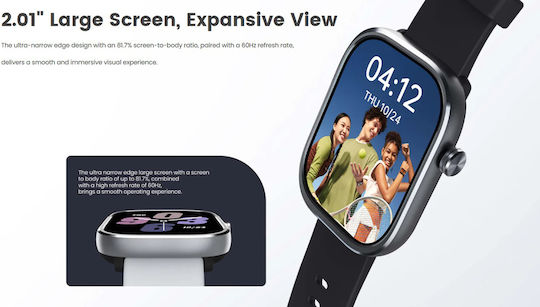 Mibro C4 51mm Smartwatch mit Pulsmesser (Schwarz)