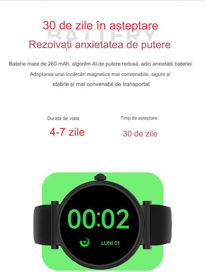UnikWATCH Stainless Steel Smartwatch με Παλμογράφο (Ασημί)