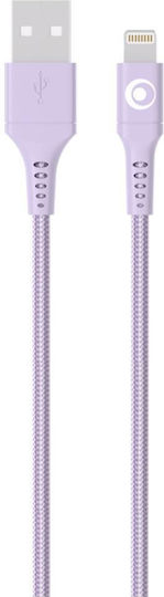 Bigben Connected Usb-a/lightning 2.4a Fastcharge 12w 1.2m Charging Transfer Cable Purple