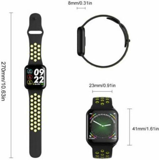 Andowl Q-A65 Smartwatch with Heart Rate Monitor (Black)