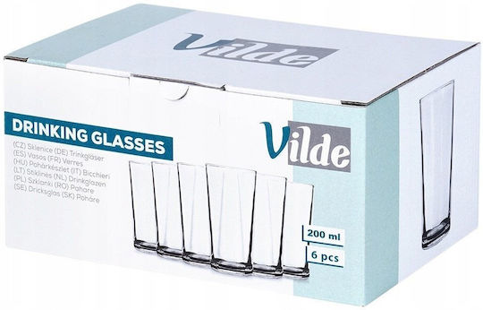 Vilde Set de pahare pentru apa din Sticlă 200ml 6buc
