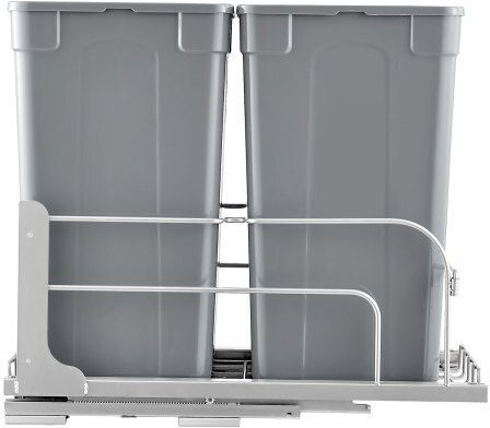 Vevor Πλαστικός Κάδος Απορριμμάτων 2x27lt Γκρι