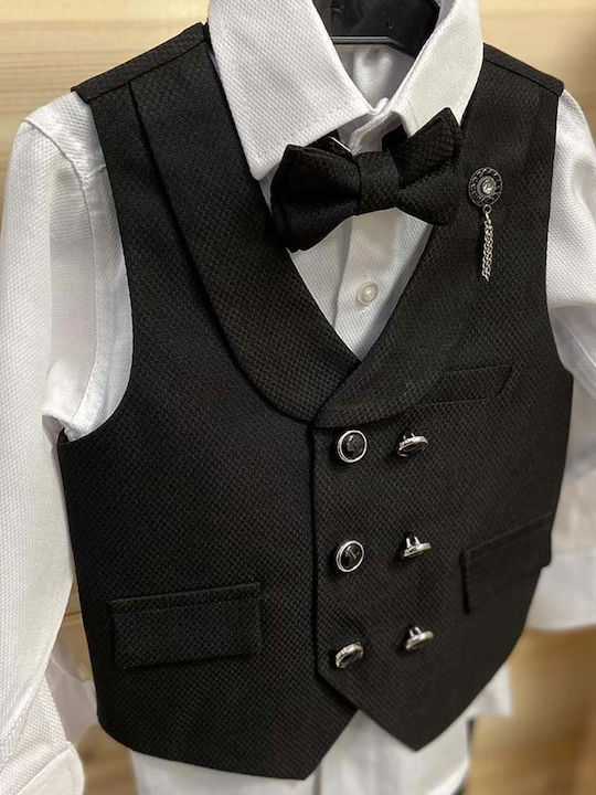Extan Bebe Costum Botez Negru 4 Bucăți