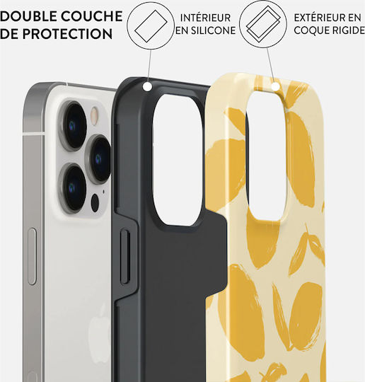 Burga Handyhülle iPhone 13 Pro Magsafe Robuste Stoßfeste Zitronen-Tarte Modell Gelb