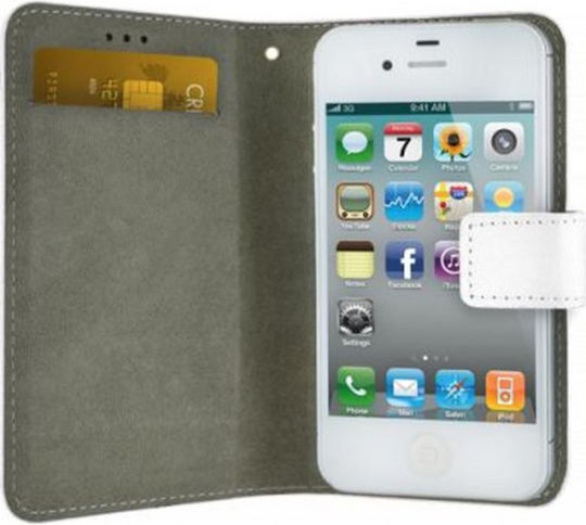 Bigben Connected Faltbare Hülle Universelles Smartphone 6,5'' 6,8'' Faltbare Brieftasche Kartenhalter Verschlusslasche Weiß