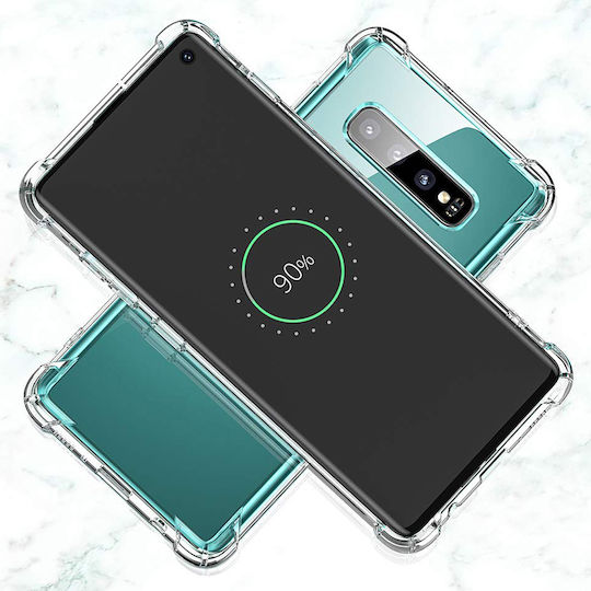 Протекторен Калъф Samsung Galaxy S10 5G Силиконова Ламинирана Задна Корица С Удароустойчиви Ъгли Прозрачен