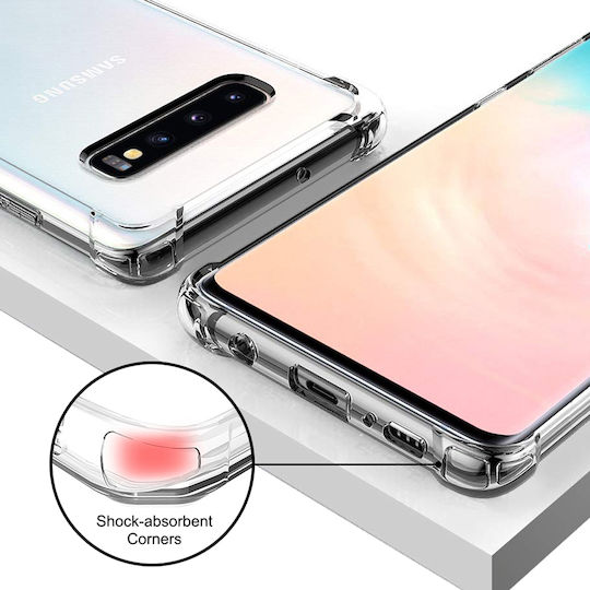 Протекторен Калъф Samsung Galaxy S10 5G Силиконова Ламинирана Задна Корица С Удароустойчиви Ъгли Прозрачен