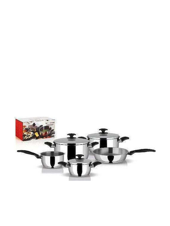 Pyramis Gourmet Pots Set of Stainless Steel with No Coating Silver 5pcs